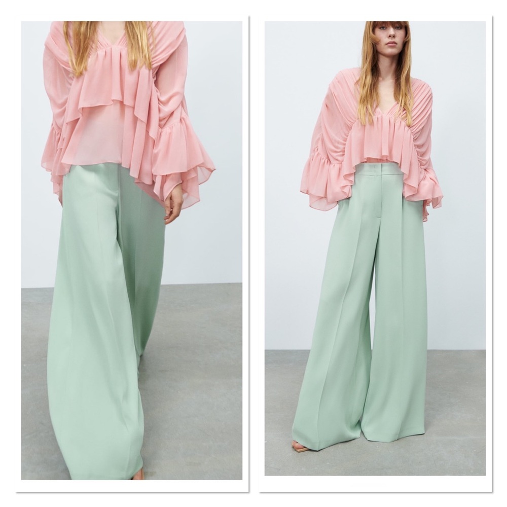 Zara wide legs pants bloggers fav limited edition